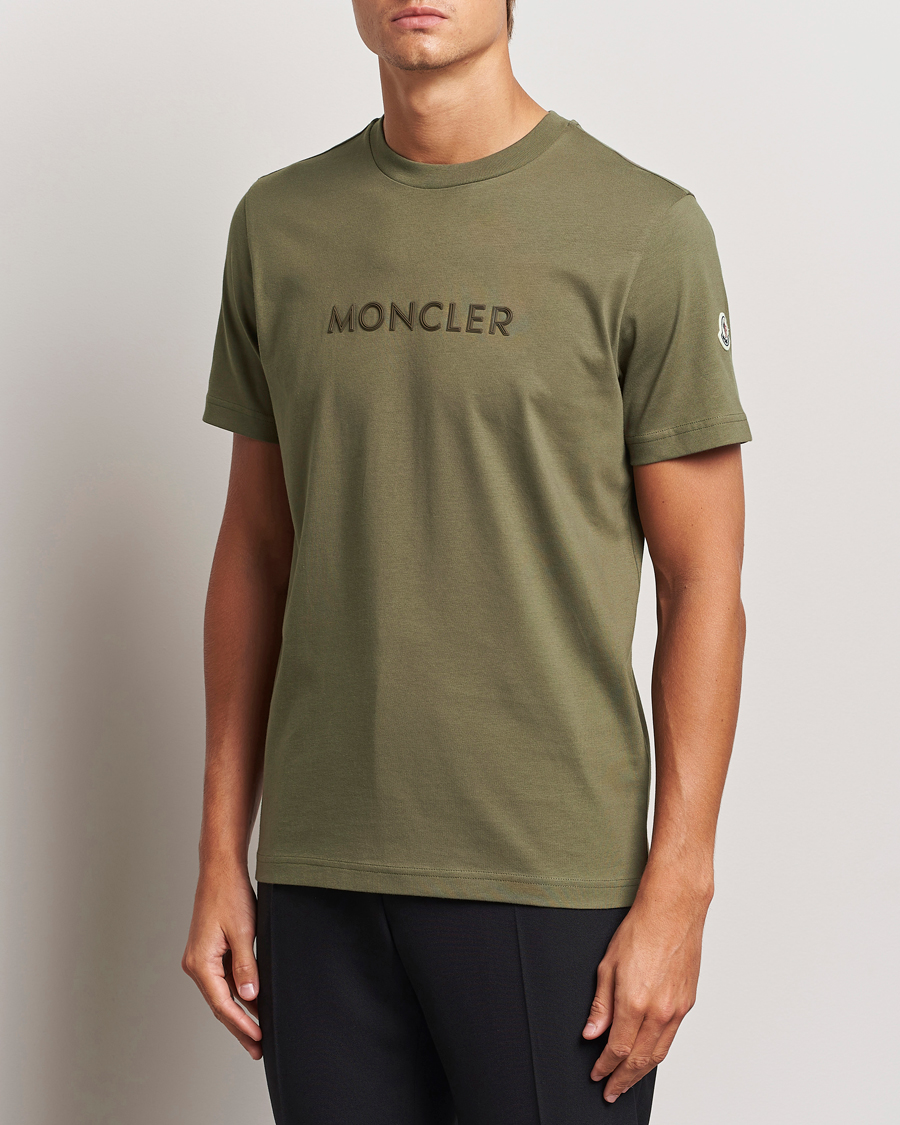 Herre | T-Shirts | Moncler | Lettering T-Shirt Military