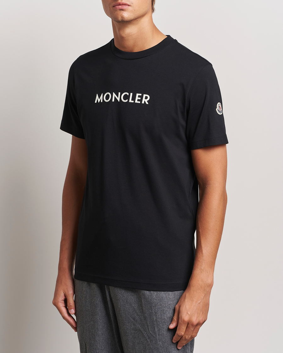 Herre | T-Shirts | Moncler | Lettering T-Shirt Black