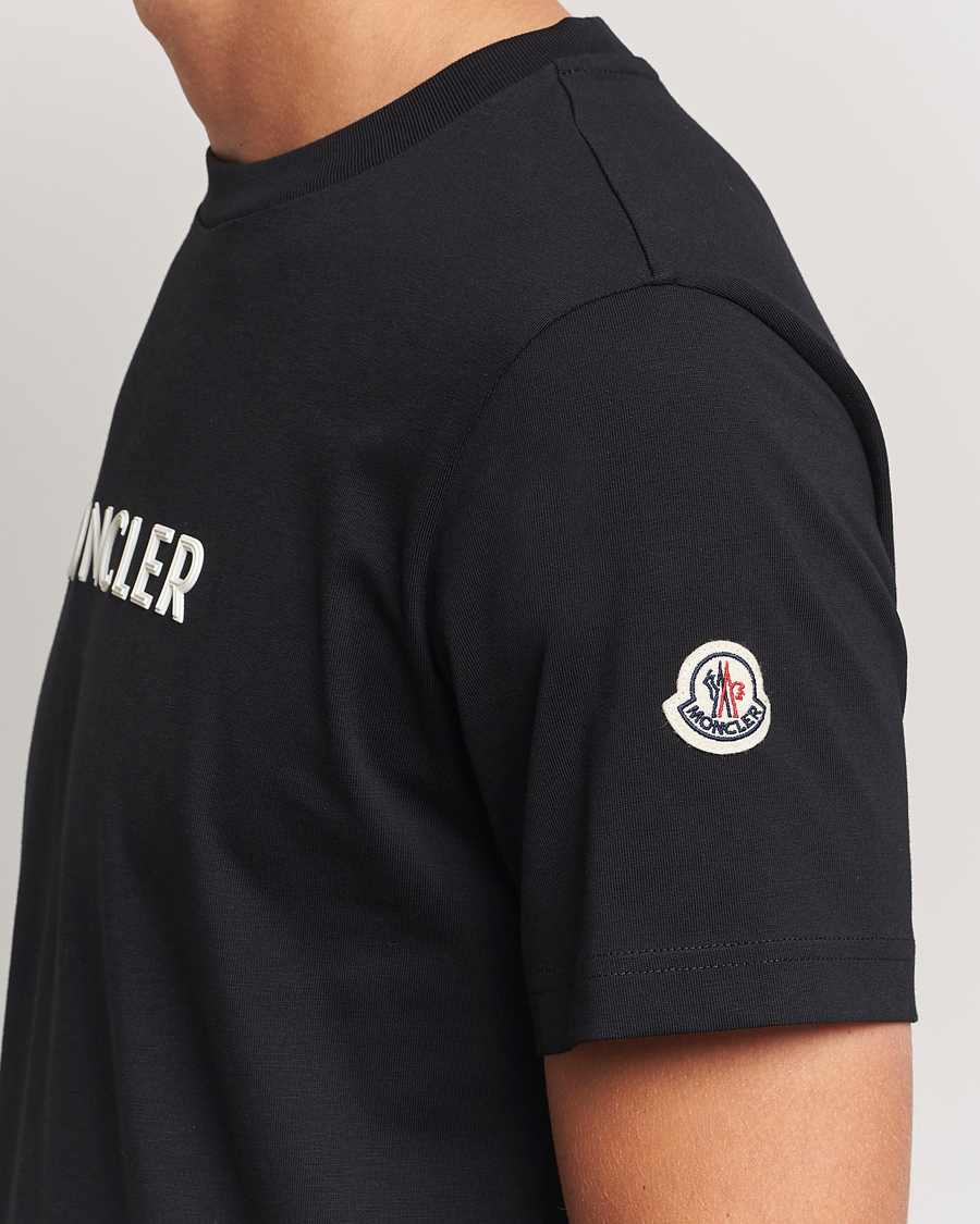 Herre | T-Shirts | Moncler | Lettering T-Shirt Black