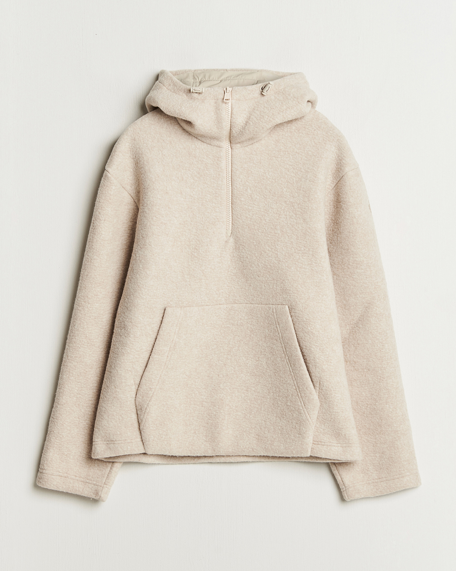 Herre | Trøjer | Moncler | Half Zip Hoodie Beige