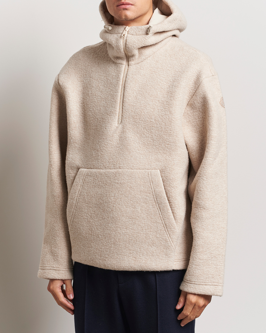 Herre | Trøjer | Moncler | Half Zip Hoodie Beige