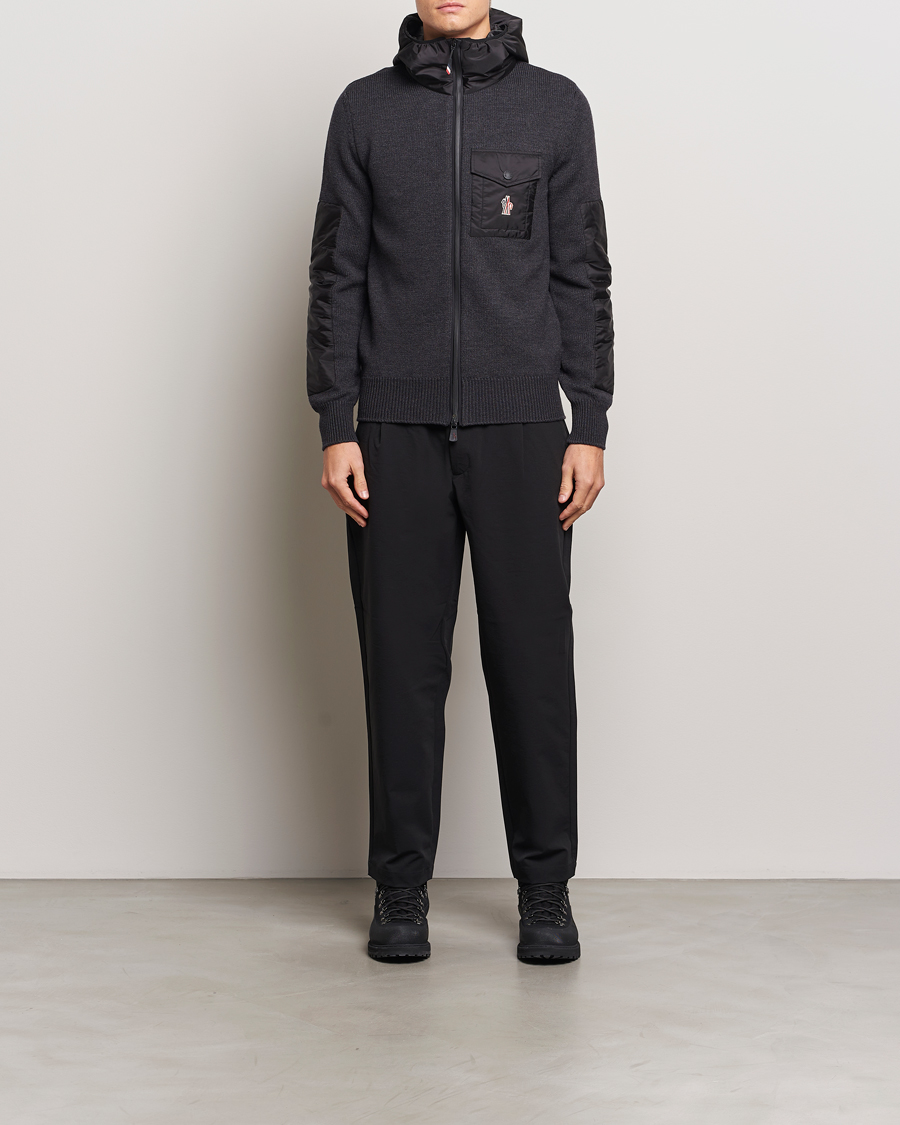 Herre | Trøjer | Moncler Grenoble | Knitted Full Zip Cardigan Charcoal