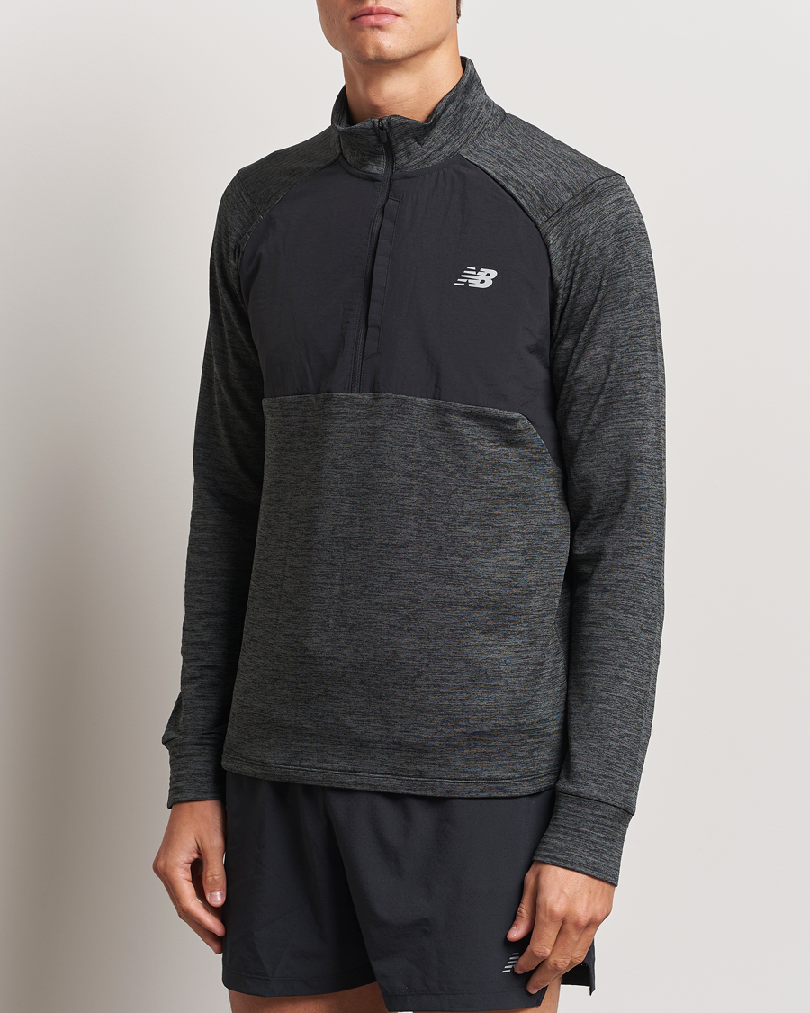 Herre | Trøjer | New Balance Running | Heat Grid Half Zip Black