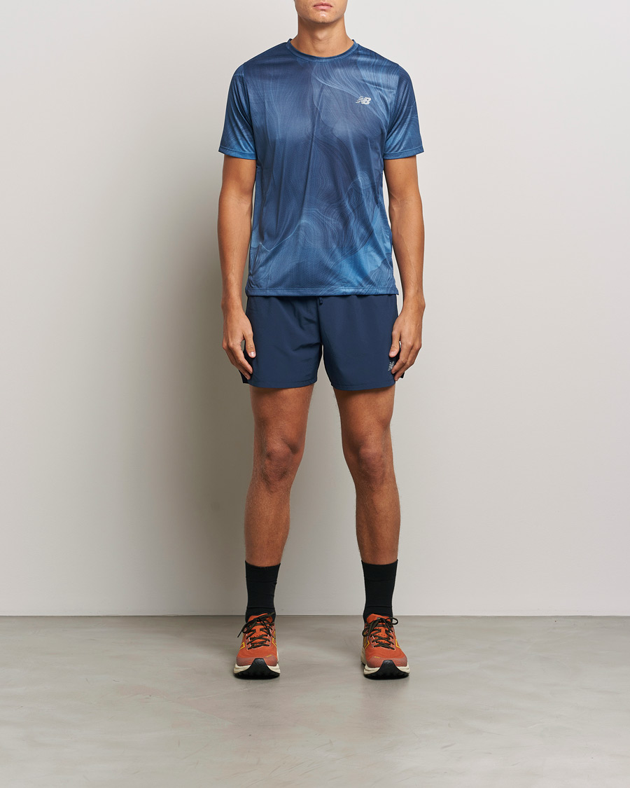 Herre | T-Shirts | New Balance Running | Athletics Run T-Shirt Blue Agate