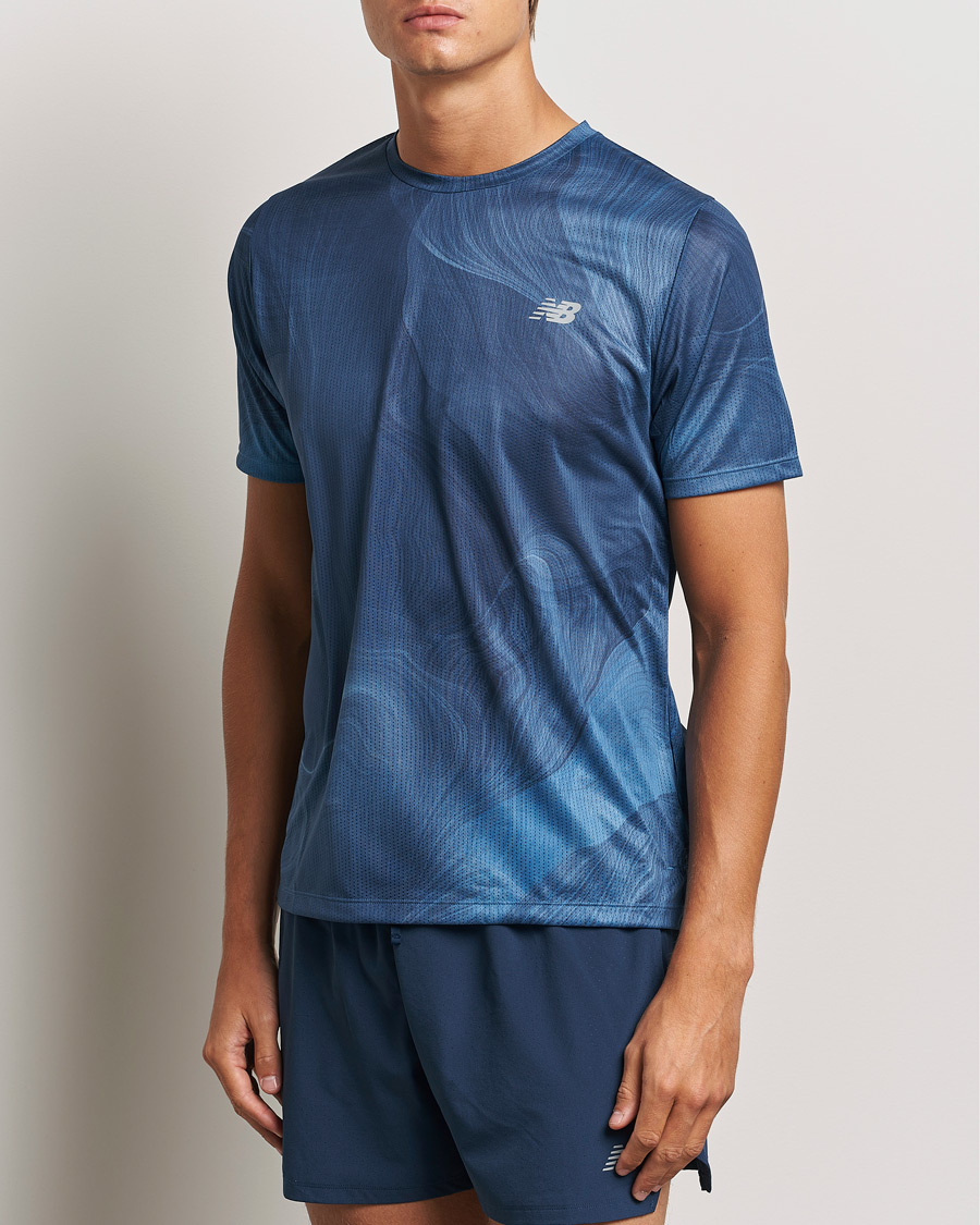 Herre | T-Shirts | New Balance Running | Athletics Run T-Shirt Blue Agate
