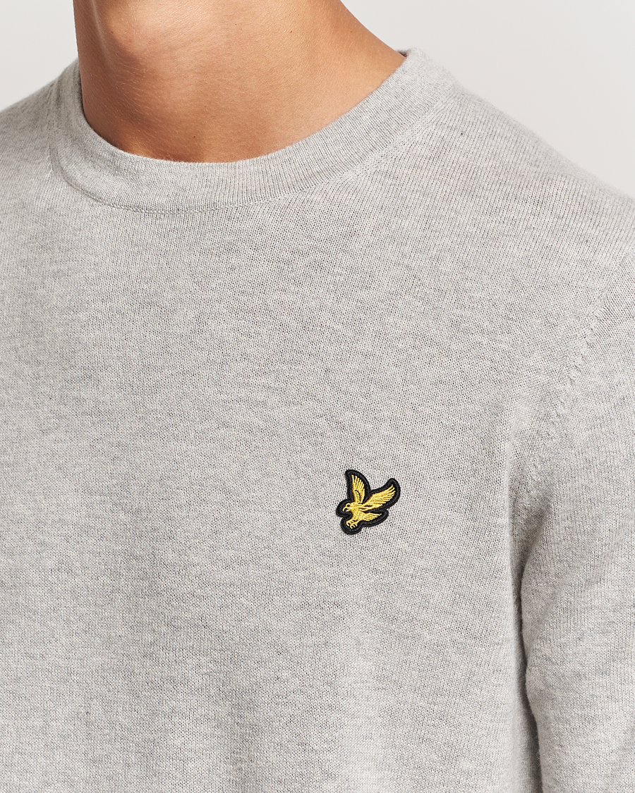 Herre | Trøjer | Lyle & Scott | Cotton/Merino Crew Neck Jumper Light Grey Marl