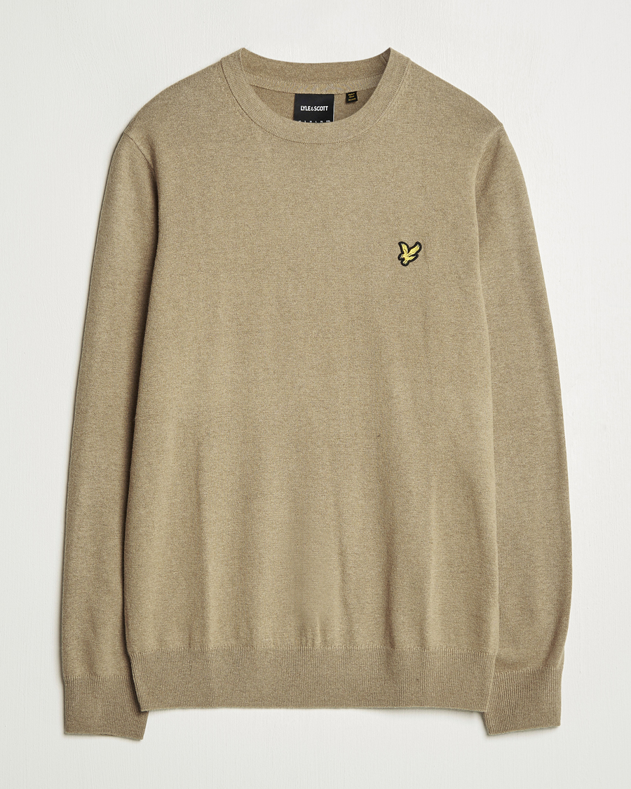 Herre | Trøjer | Lyle & Scott | Cotton/Merino Crew Neck Jumper Sage Uniform