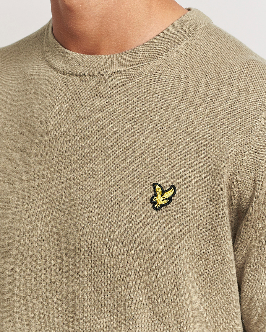 Herre | Trøjer | Lyle & Scott | Cotton/Merino Crew Neck Jumper Sage Uniform
