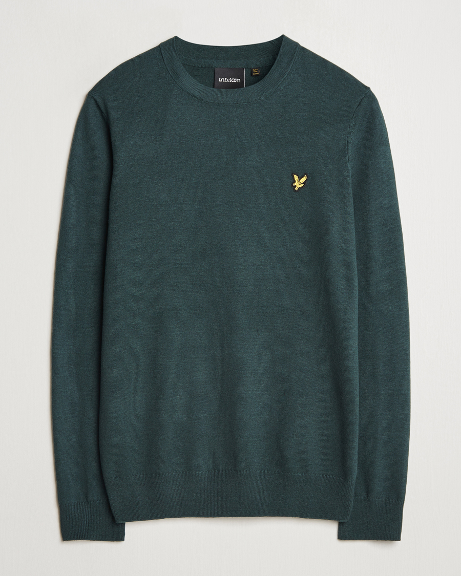 Herre | Trøjer | Lyle & Scott | Cotton/Merino Crew Neck Jumper Argyle Teal