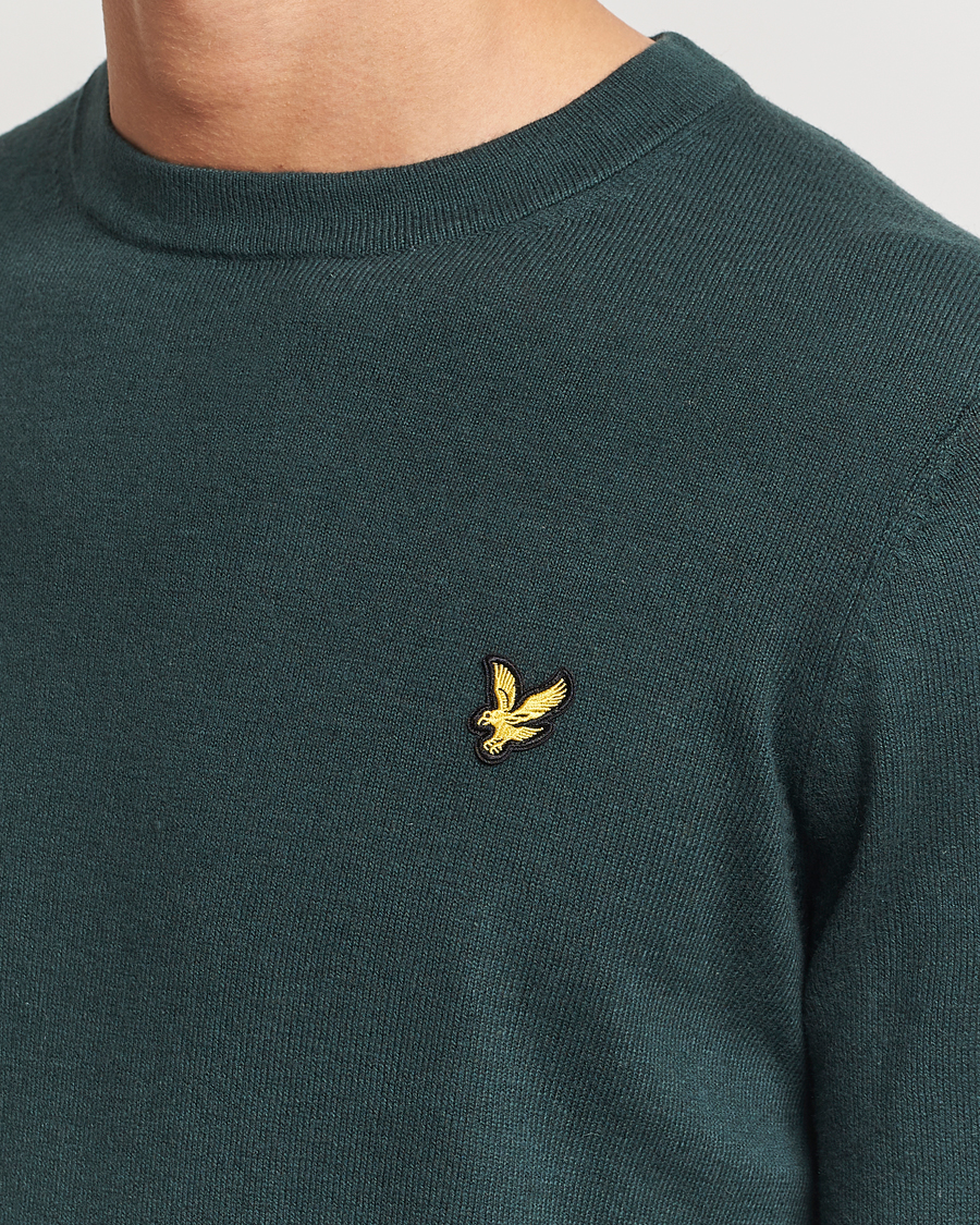 Herre | Trøjer | Lyle & Scott | Cotton/Merino Crew Neck Jumper Argyle Teal