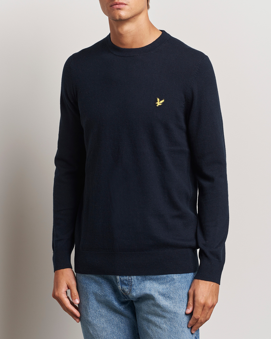Herre | Trøjer | Lyle & Scott | Cotton/Merino Crew Neck Jumper Dark Navy
