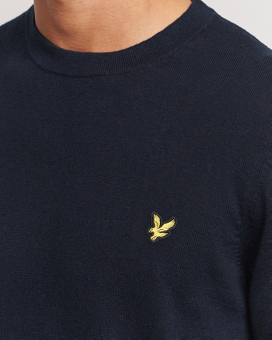Herre | Trøjer | Lyle & Scott | Cotton/Merino Crew Neck Jumper Dark Navy