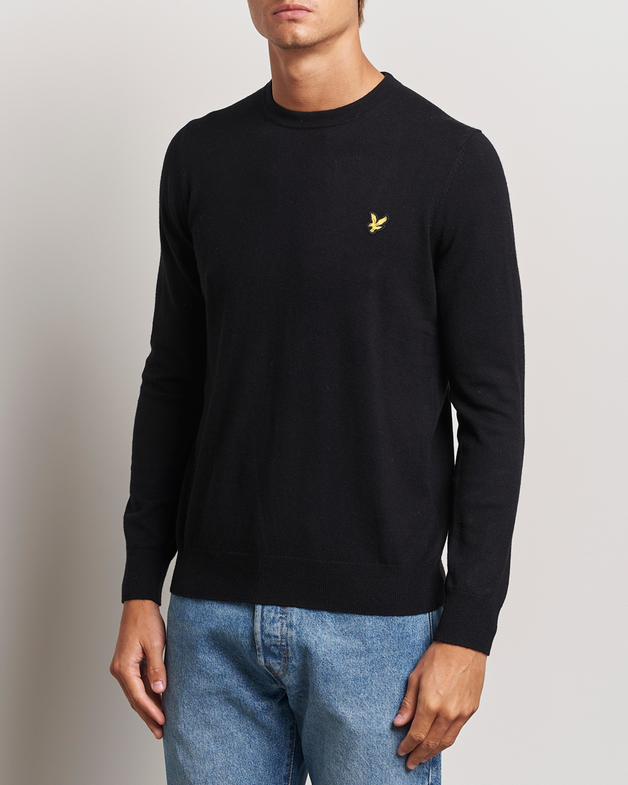 Herre | Trøjer | Lyle & Scott | Cotton/Merino Crew Neck Jumper Jet Black