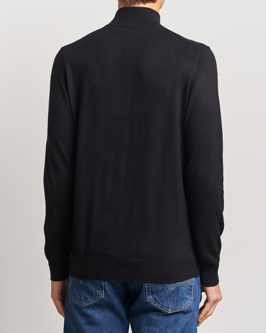 Herre | Trøjer | Lyle & Scott | Cotton/Merino Half Zip Jet Black