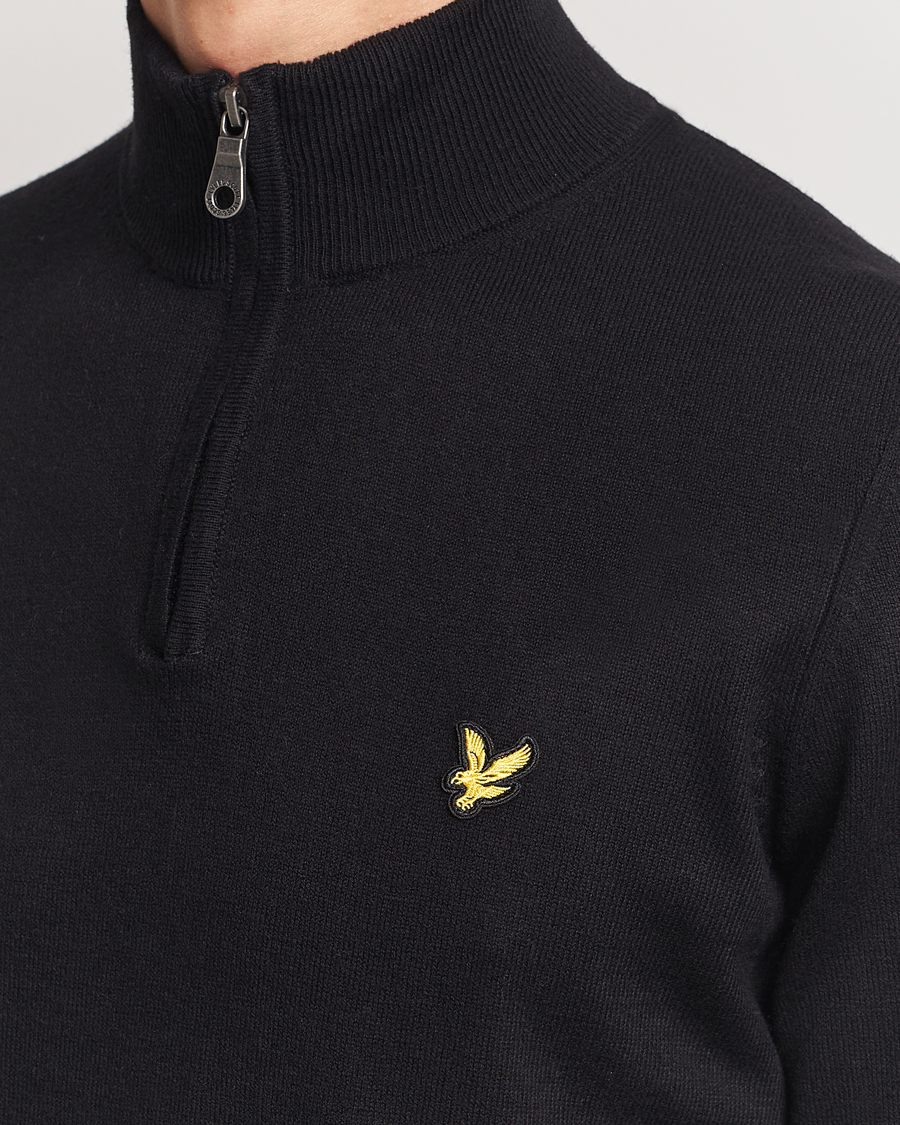 Herre | Trøjer | Lyle & Scott | Cotton/Merino Half Zip Jet Black