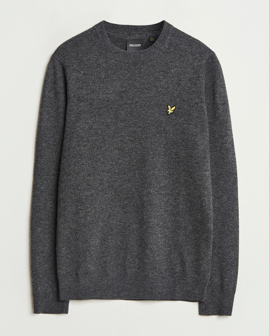 Herre | Trøjer | Lyle & Scott | Lambswool Crew Neck Pullover Charcoal Marl