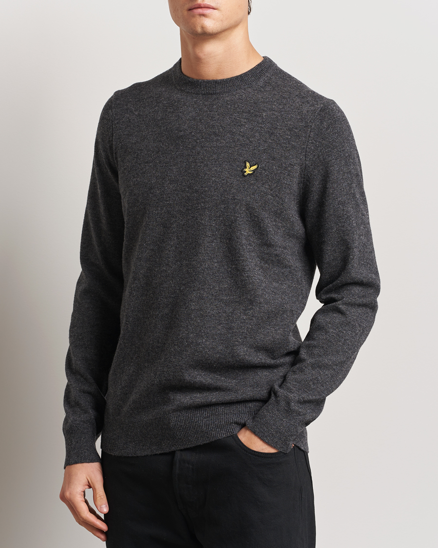 Herre | Trøjer | Lyle & Scott | Lambswool Crew Neck Pullover Charcoal Marl