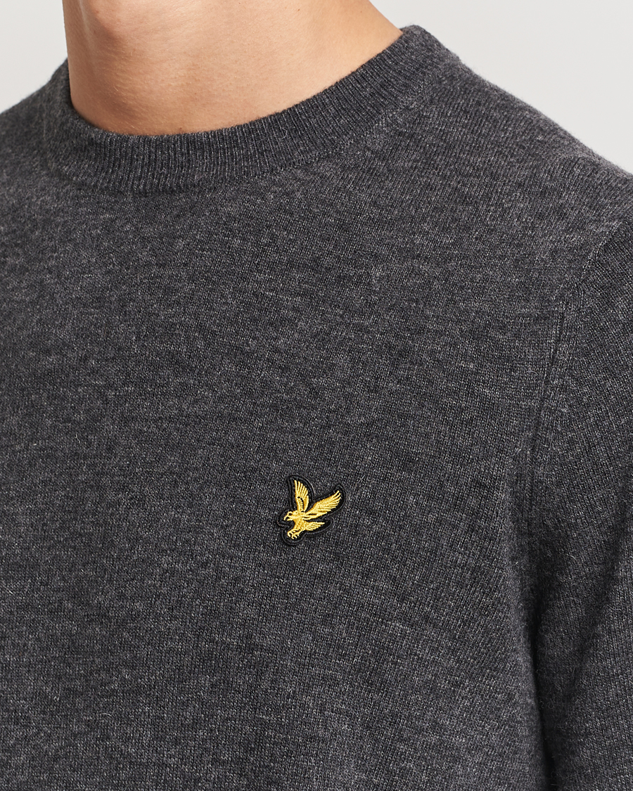 Herre | Trøjer | Lyle & Scott | Lambswool Crew Neck Pullover Charcoal Marl