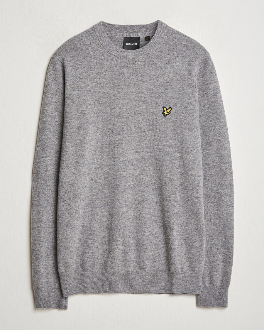Herre | Trøjer | Lyle & Scott | Lambswool Crew Neck Pullover Mid Grey Marl