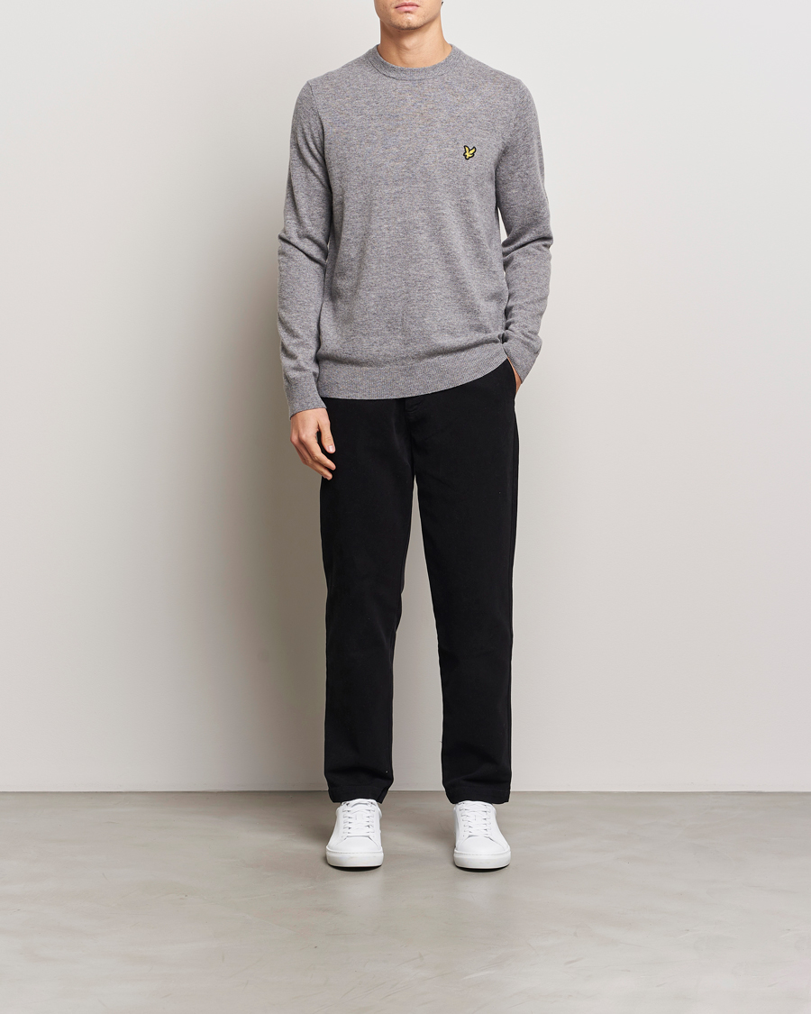 Herre | Trøjer | Lyle & Scott | Lambswool Crew Neck Pullover Mid Grey Marl