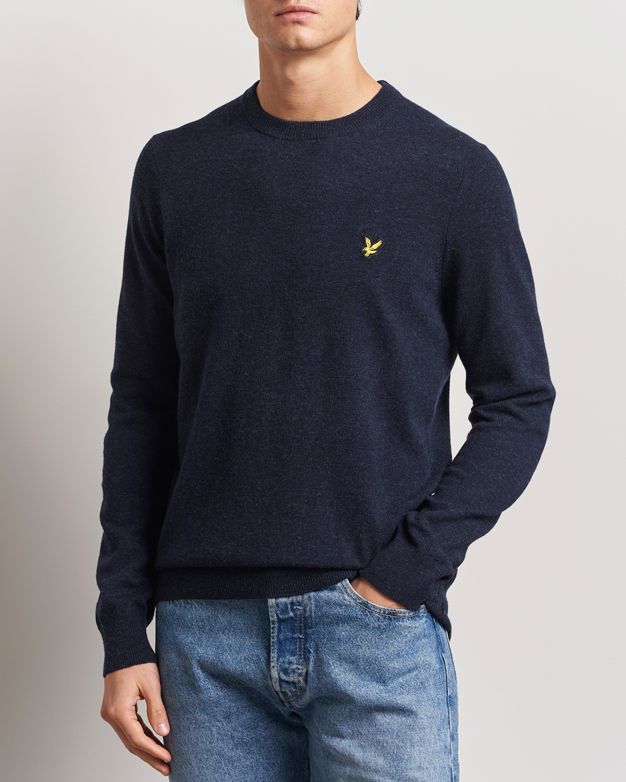 Herre | Trøjer | Lyle & Scott | Lambswool Crew Neck Pullover Dark Navy Marl