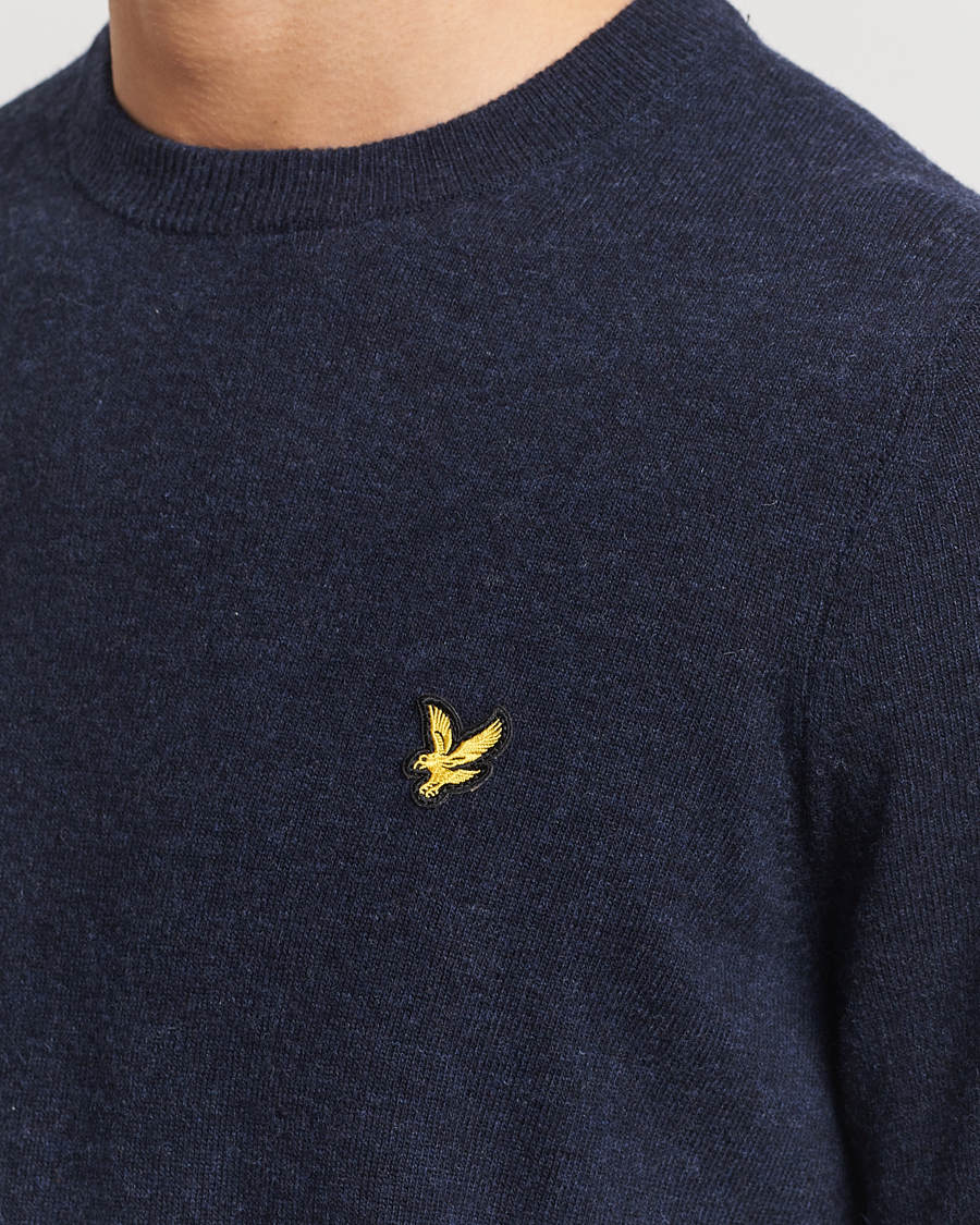 Herre | Trøjer | Lyle & Scott | Lambswool Crew Neck Pullover Dark Navy Marl