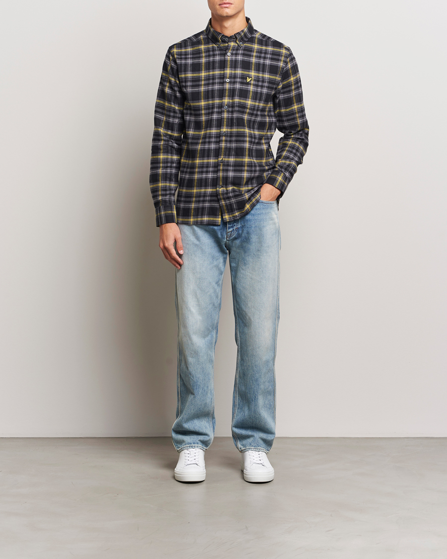 Herre | Skjorter | Lyle & Scott | Checked Flannel Shirt Jet Black