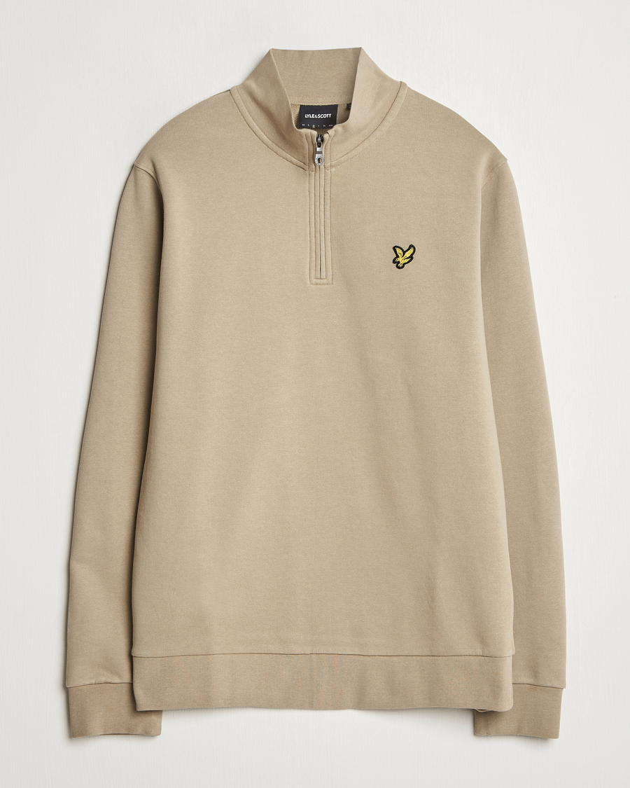 Herre | Trøjer | Lyle & Scott | Loopback Half Zip Sweater Sage Uniform