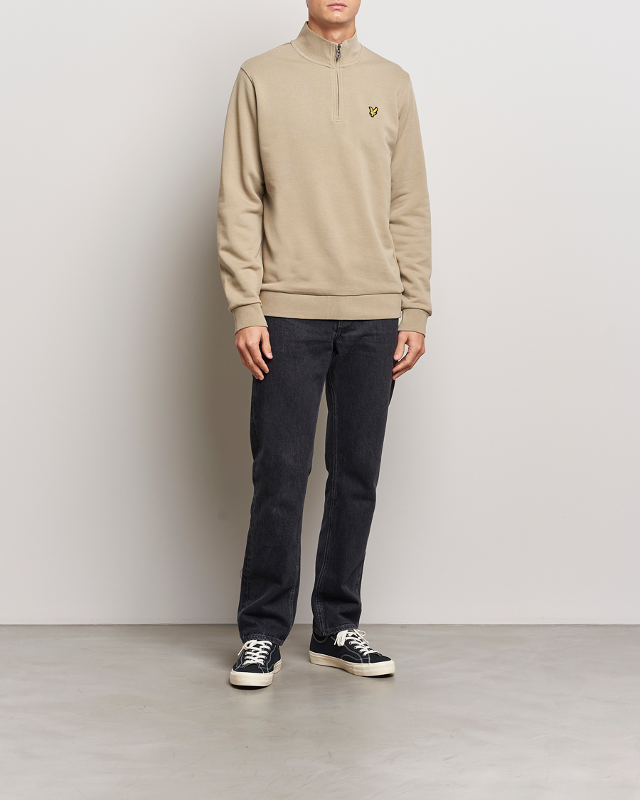 Herre | Trøjer | Lyle & Scott | Loopback Half Zip Sweater Sage Uniform