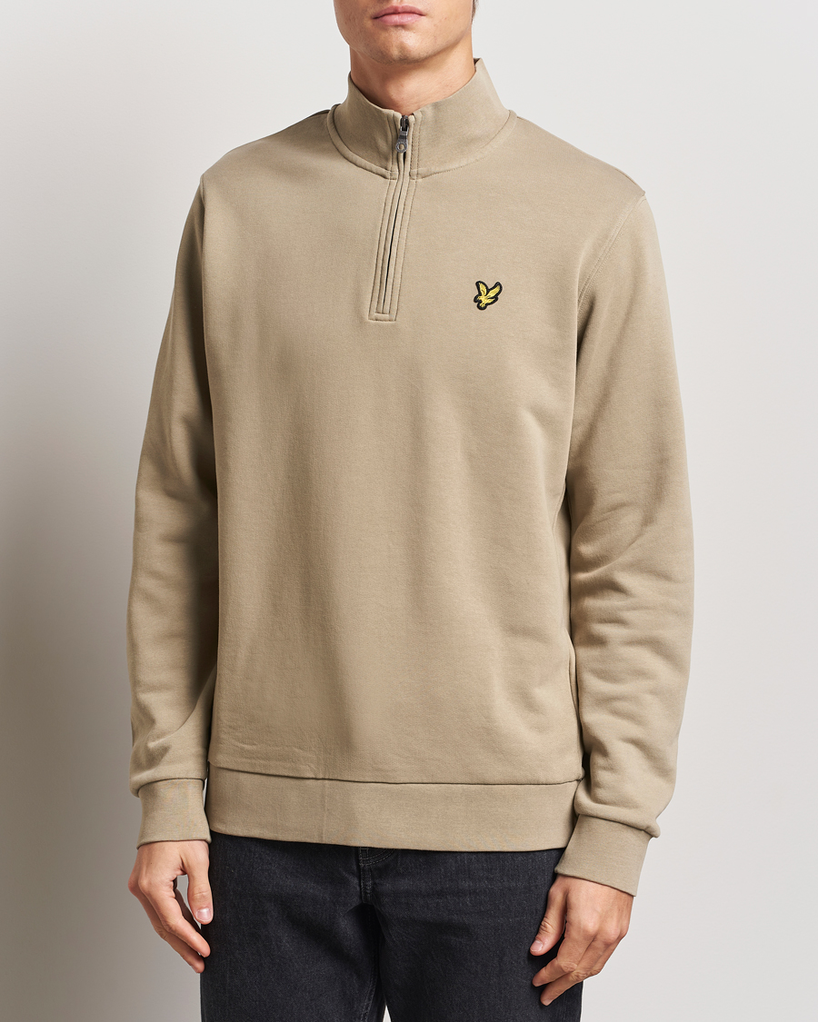 Herre | Trøjer | Lyle & Scott | Loopback Half Zip Sweater Sage Uniform