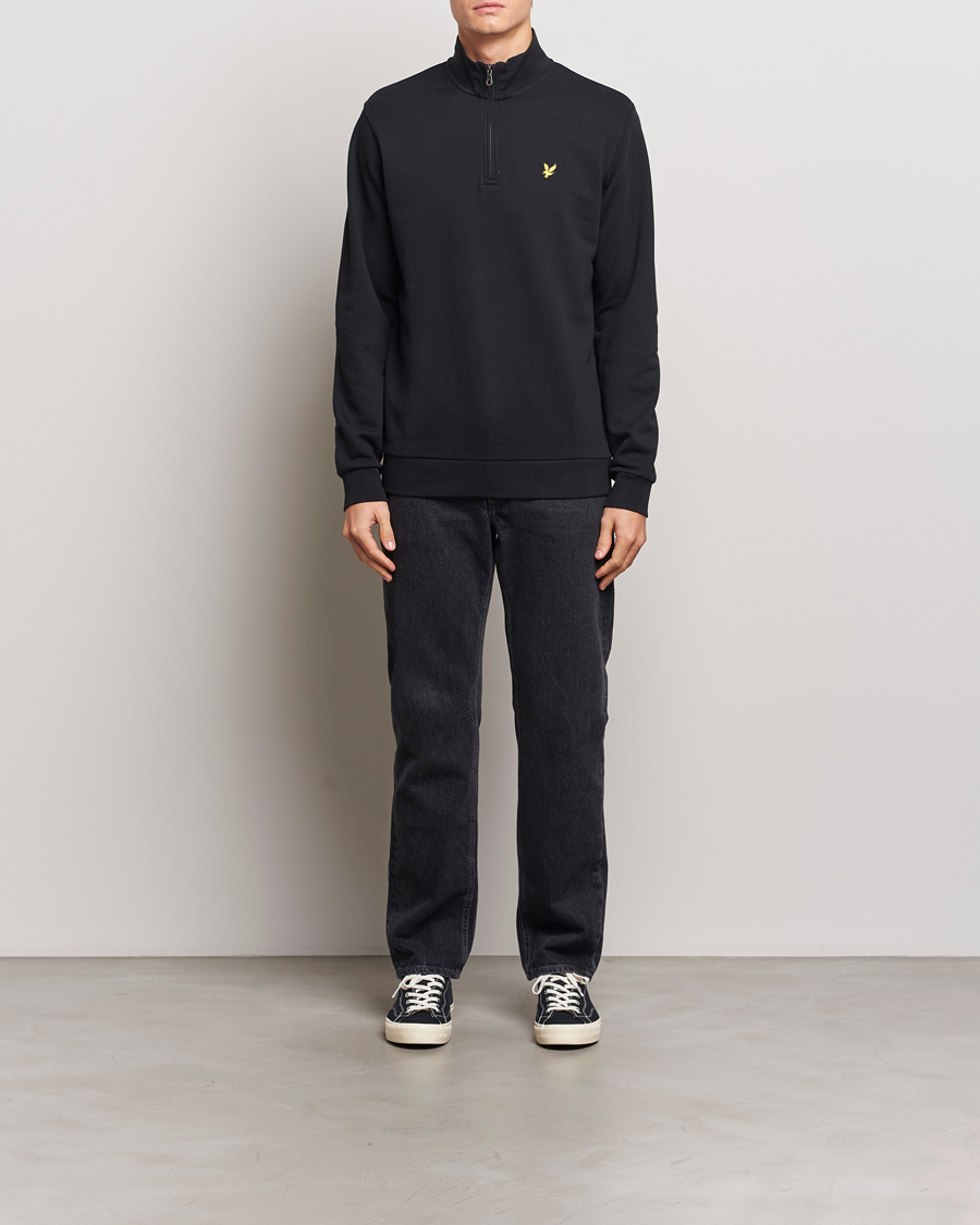 Herre | Trøjer | Lyle & Scott | Loopback Half Zip Sweater Jet Black