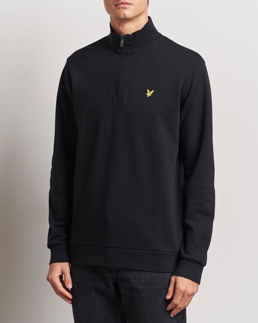 Herre | Trøjer | Lyle & Scott | Loopback Half Zip Sweater Jet Black