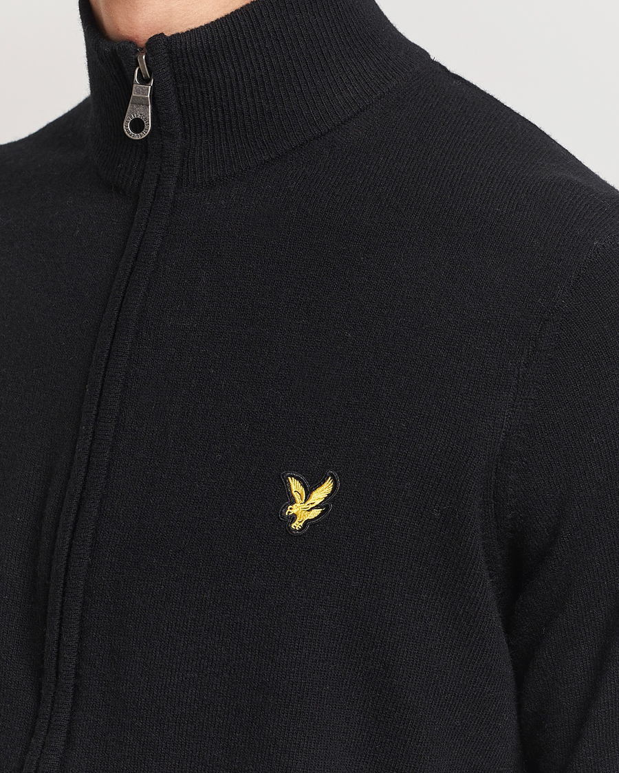 Herre | Trøjer | Lyle & Scott | Lambswool Full Zip Jet Black Marl