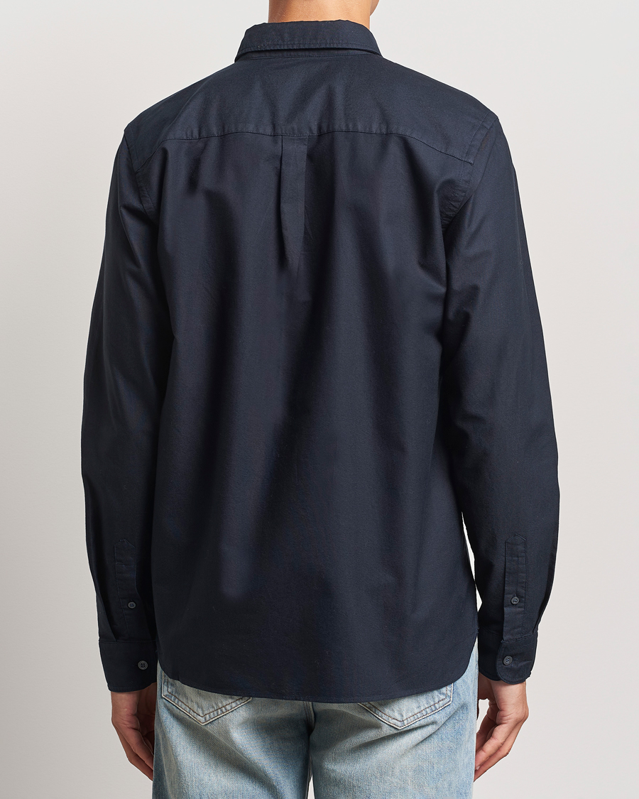 Herre | Skjorter | Lyle & Scott | Tonal Eagle Plain Oxford Shirt Dark Navy