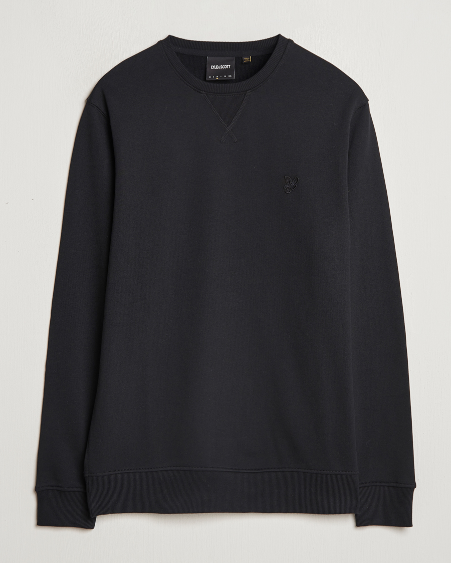 Herre | Trøjer | Lyle & Scott | Tonal Eagle Crew Neck Sweatshirt Jet Black