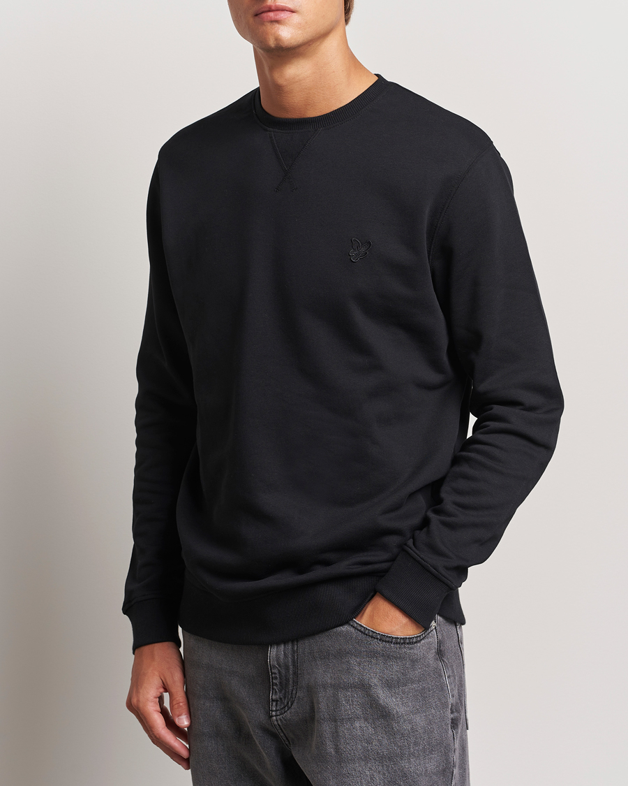 Herre | Trøjer | Lyle & Scott | Tonal Eagle Crew Neck Sweatshirt Jet Black