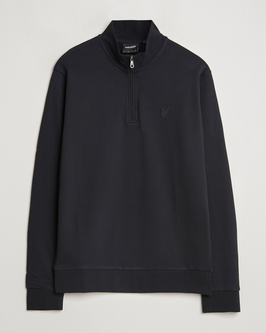 Herre | Trøjer | Lyle & Scott | Tonal Eagle Half Zip Sweater Jet Black