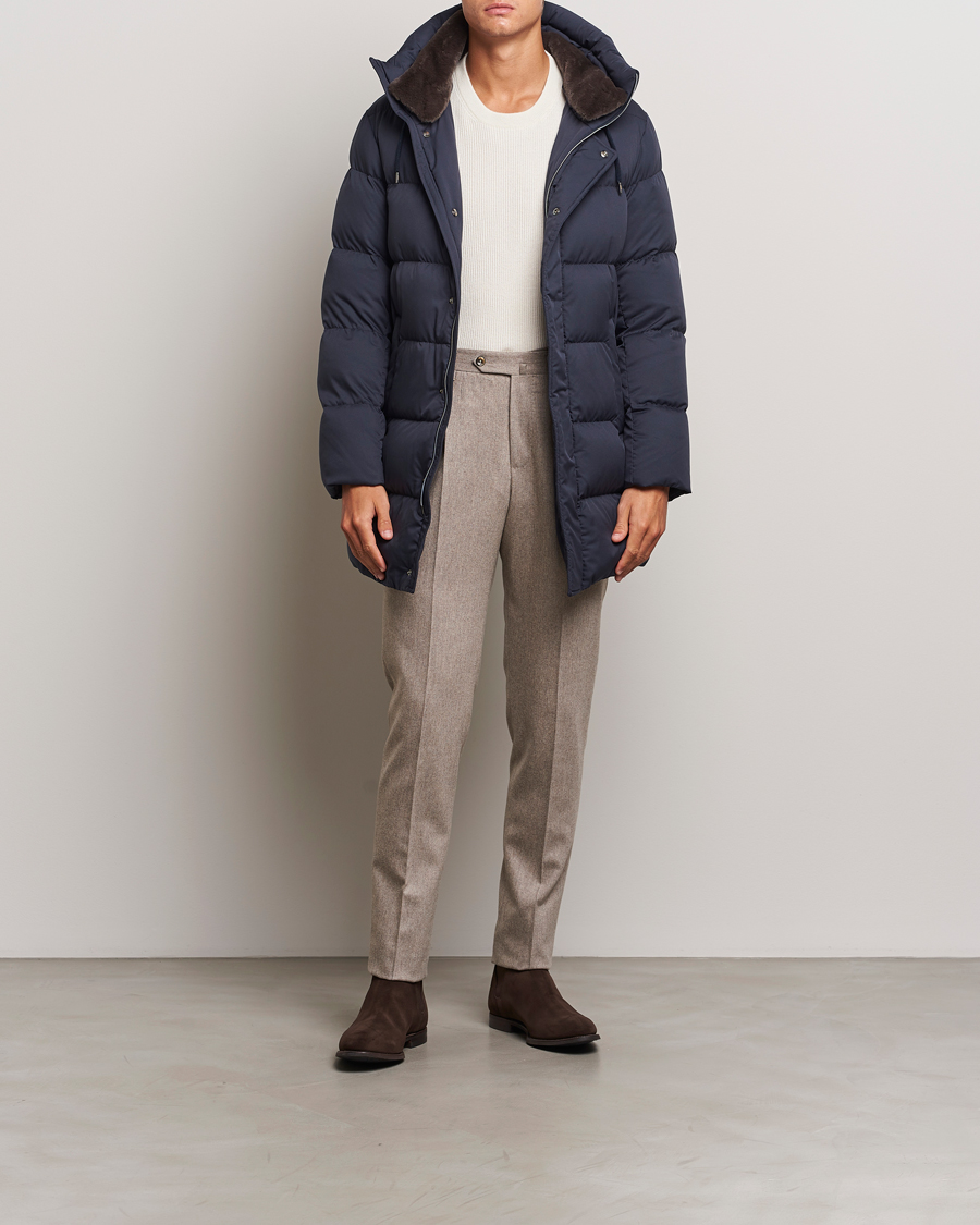Herre | Jakker | Herno | Faux Fur Down Parka Navy