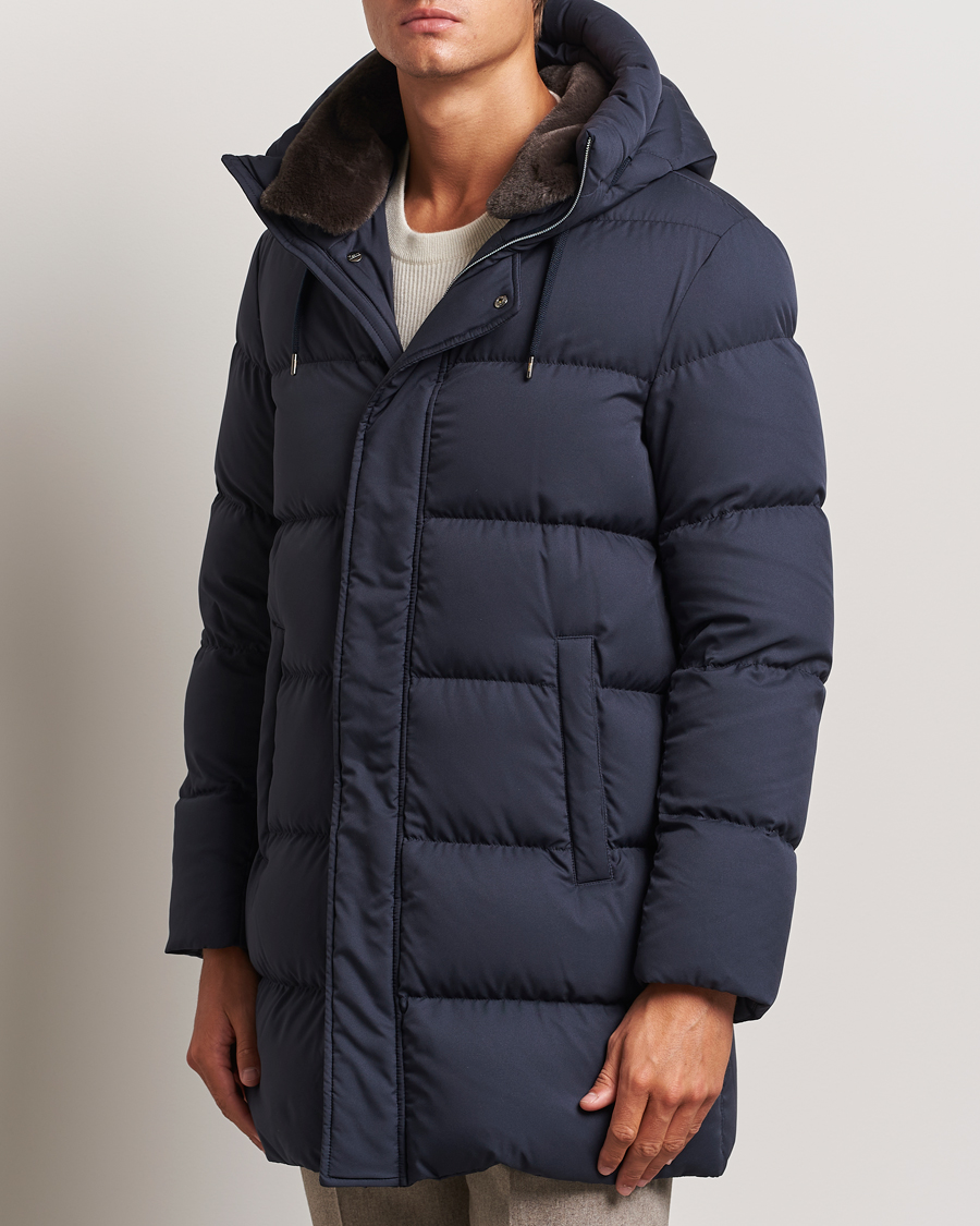 Herre | Jakker | Herno | Faux Fur Down Parka Navy