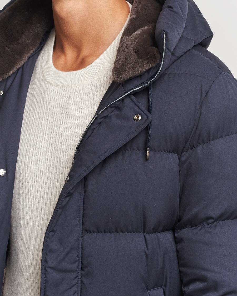 Herre | Jakker | Herno | Faux Fur Down Parka Navy