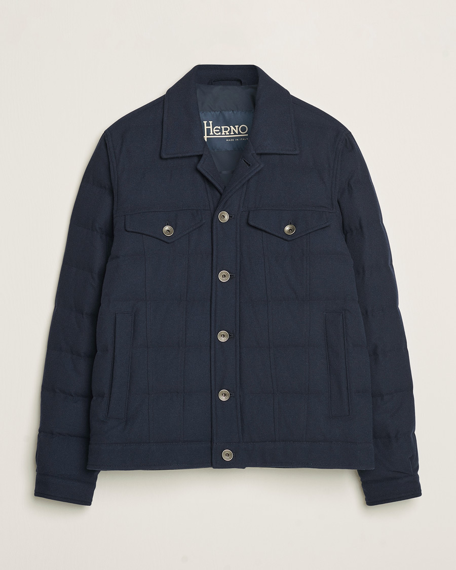 Herre | Jakker | Herno | Cashmere Down Biker Jacket Navy