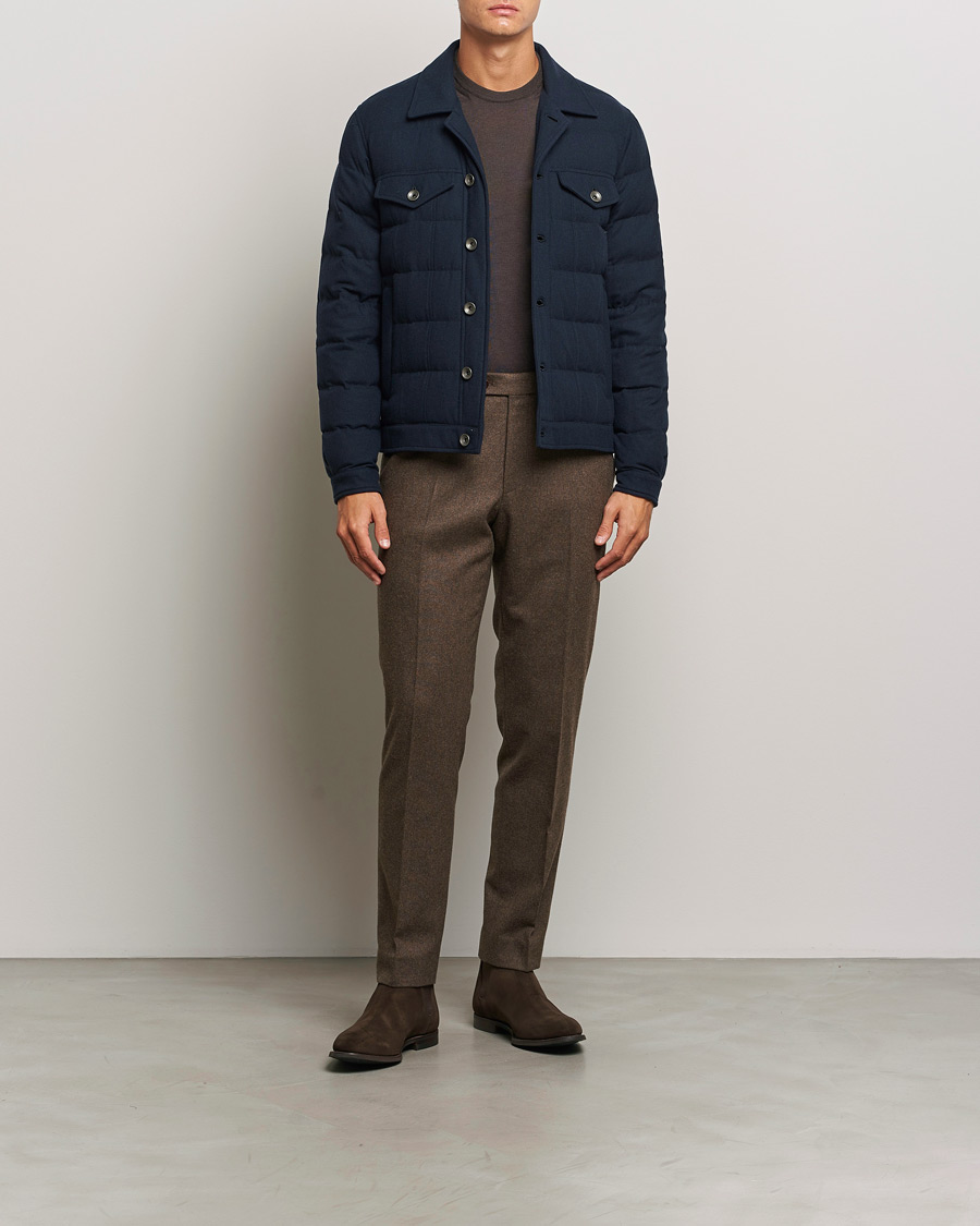 Herre | Jakker | Herno | Cashmere Down Biker Jacket Navy