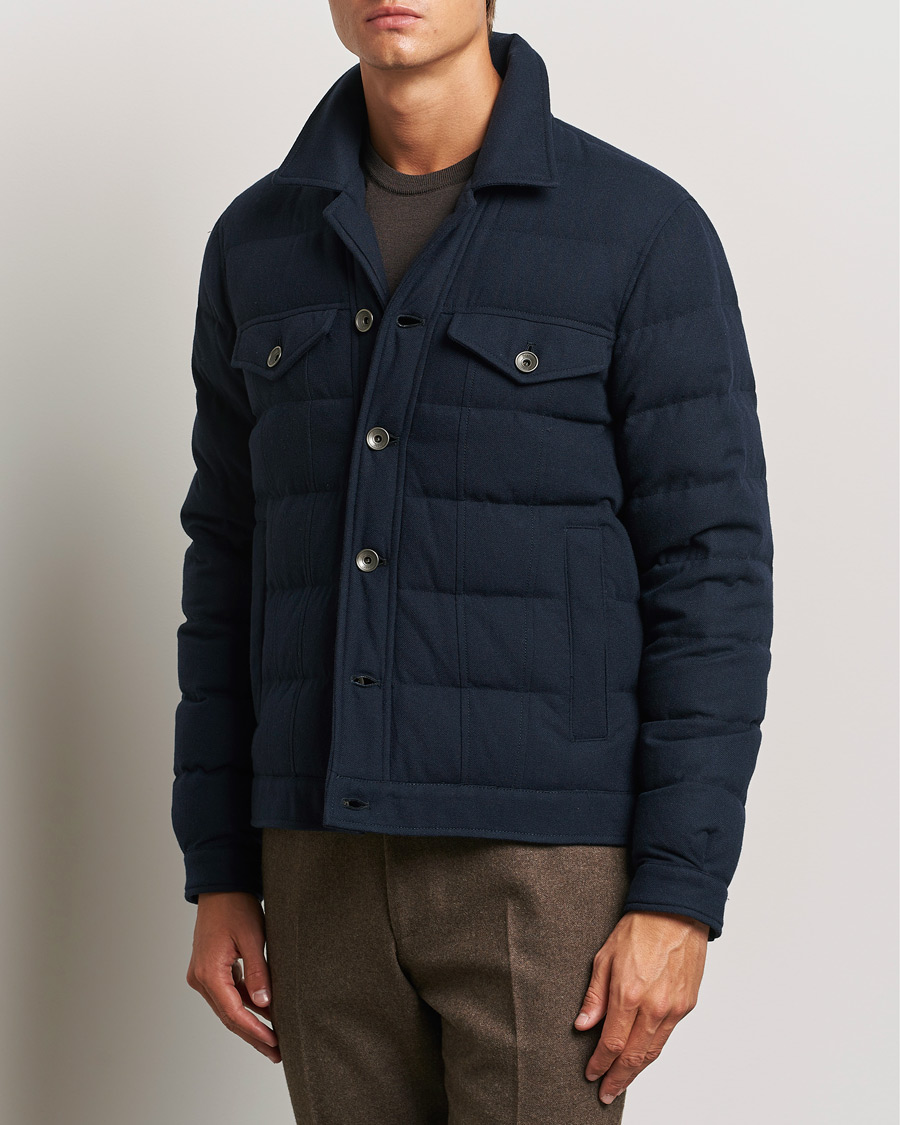 Herre | Jakker | Herno | Cashmere Down Biker Jacket Navy