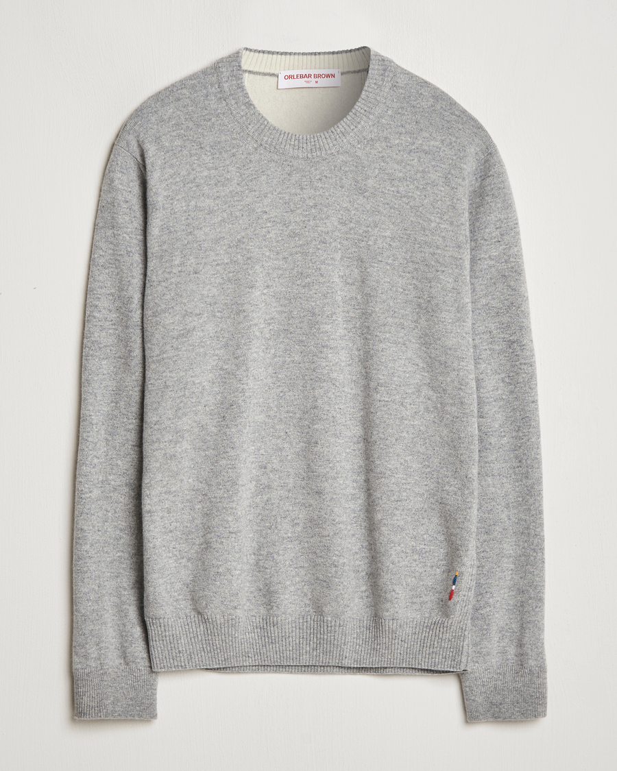Herre | Trøjer | Orlebar Brown | Levar Cashmere Crewneck Oyster Grey