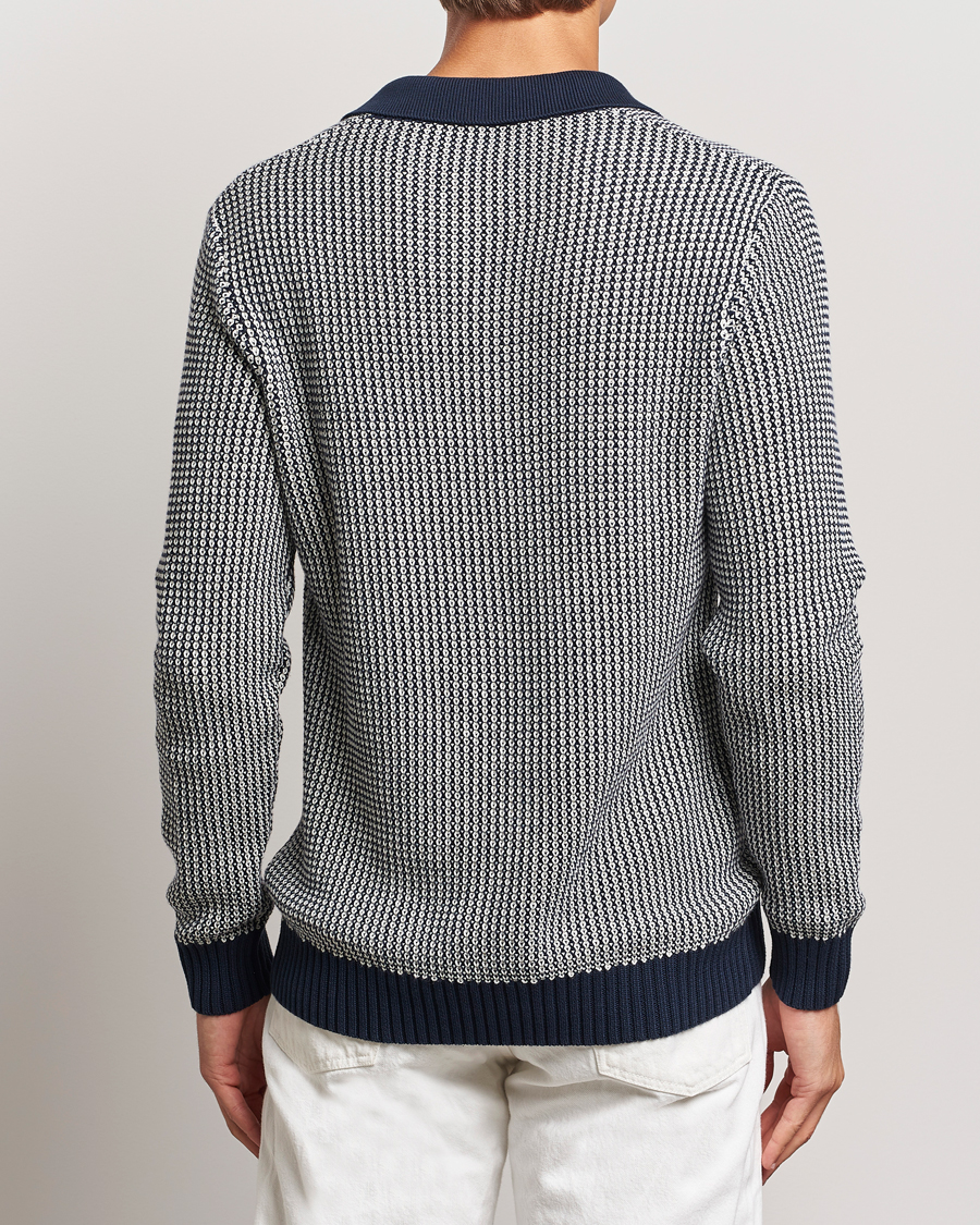 Herre | Trøjer | Orlebar Brown | Horton Long Sleeve Knited Poloshirt Night Iris/White