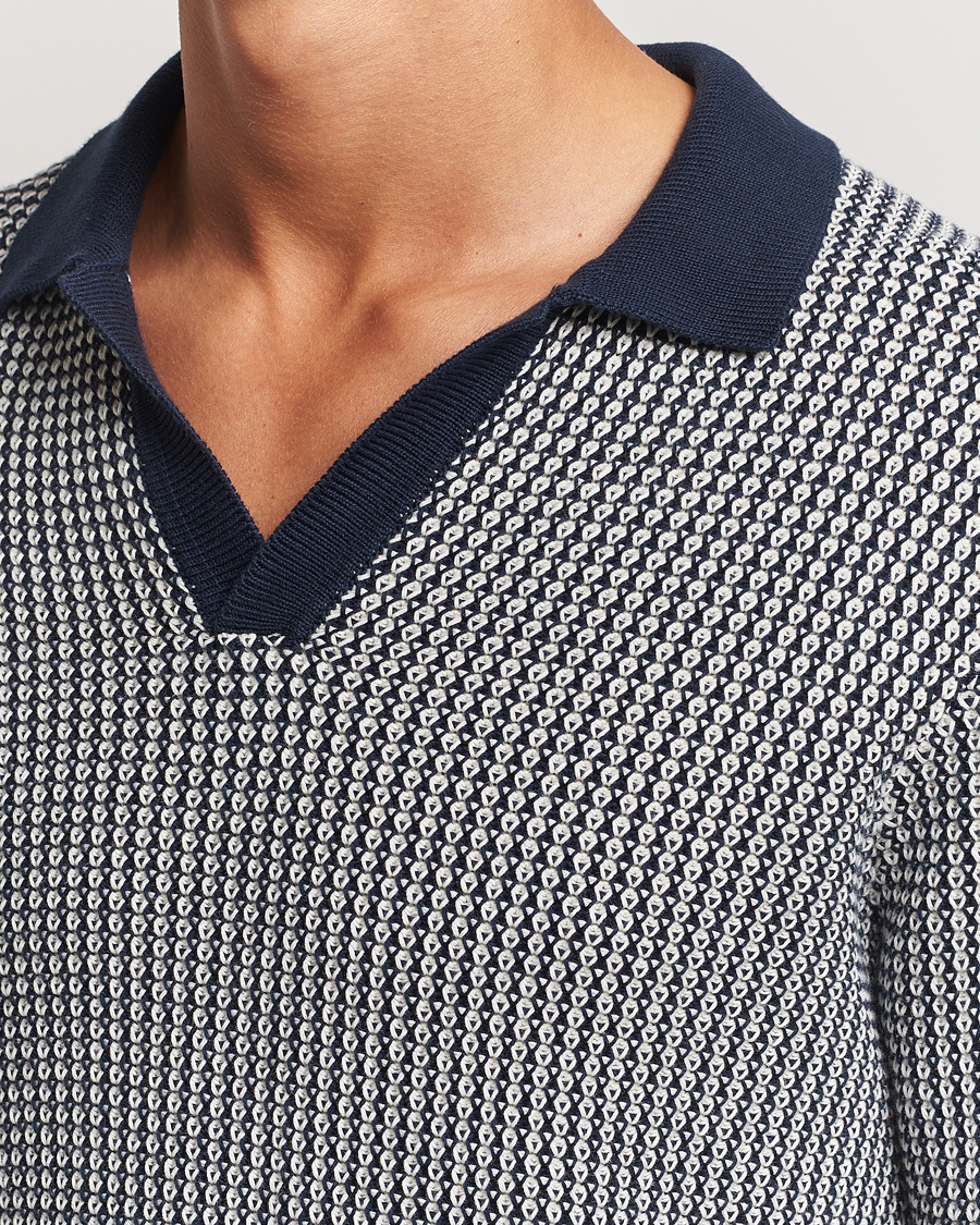 Herre | Trøjer | Orlebar Brown | Horton Long Sleeve Knited Poloshirt Night Iris/White