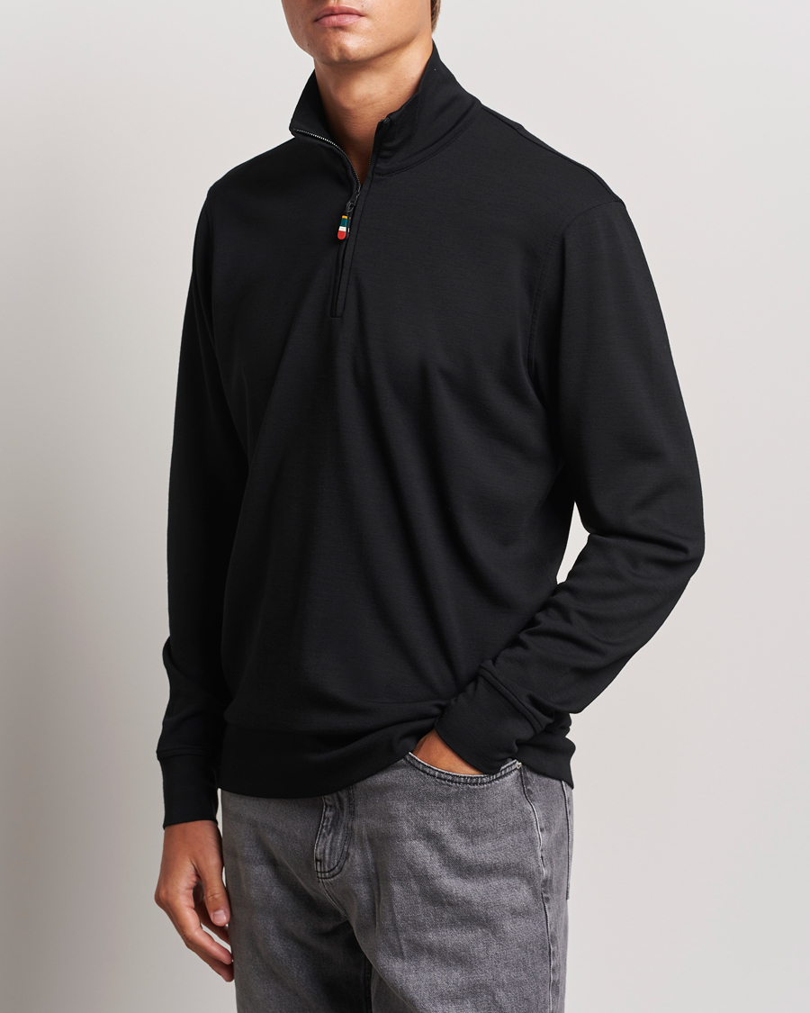 Herre | Trøjer | Orlebar Brown | Isar Graphite Merino Half Zip Black