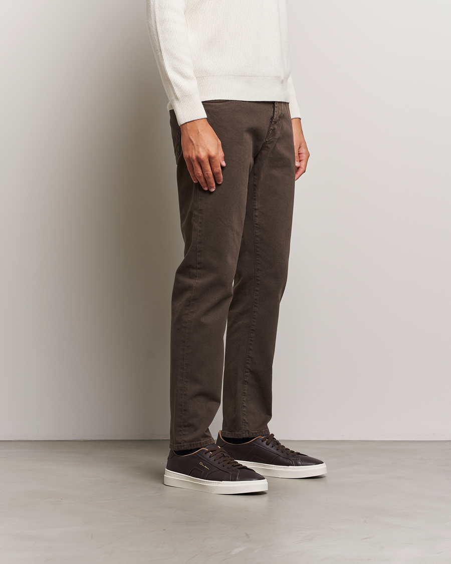 Herre | Santoni Double Buckle Sneakers Dark Brown Grain | Santoni | Double Buckle Sneakers Dark Brown Grain