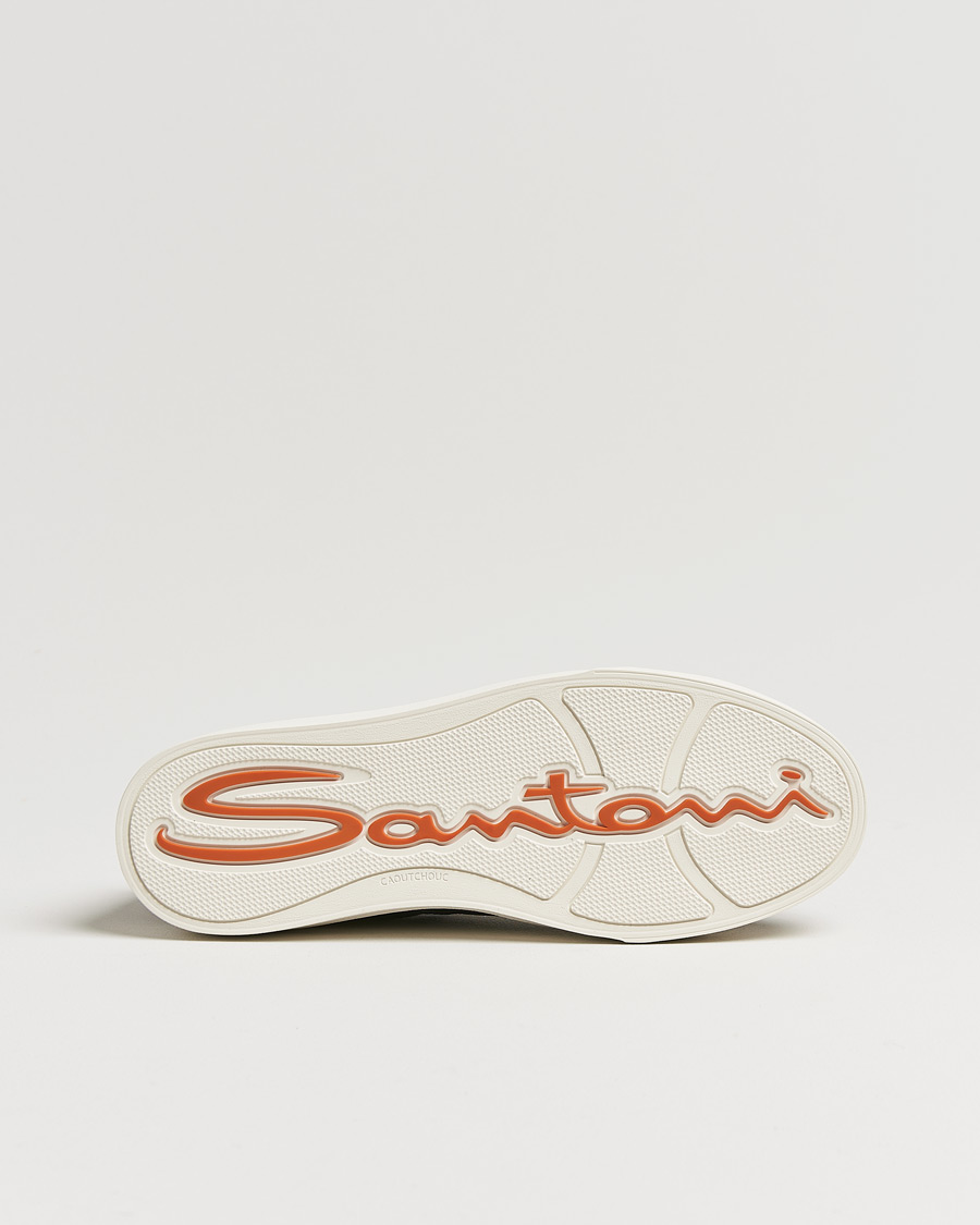 Herre | Santoni Double Buckle Sneakers Navy Grain | Santoni | Double Buckle Sneakers Navy Grain