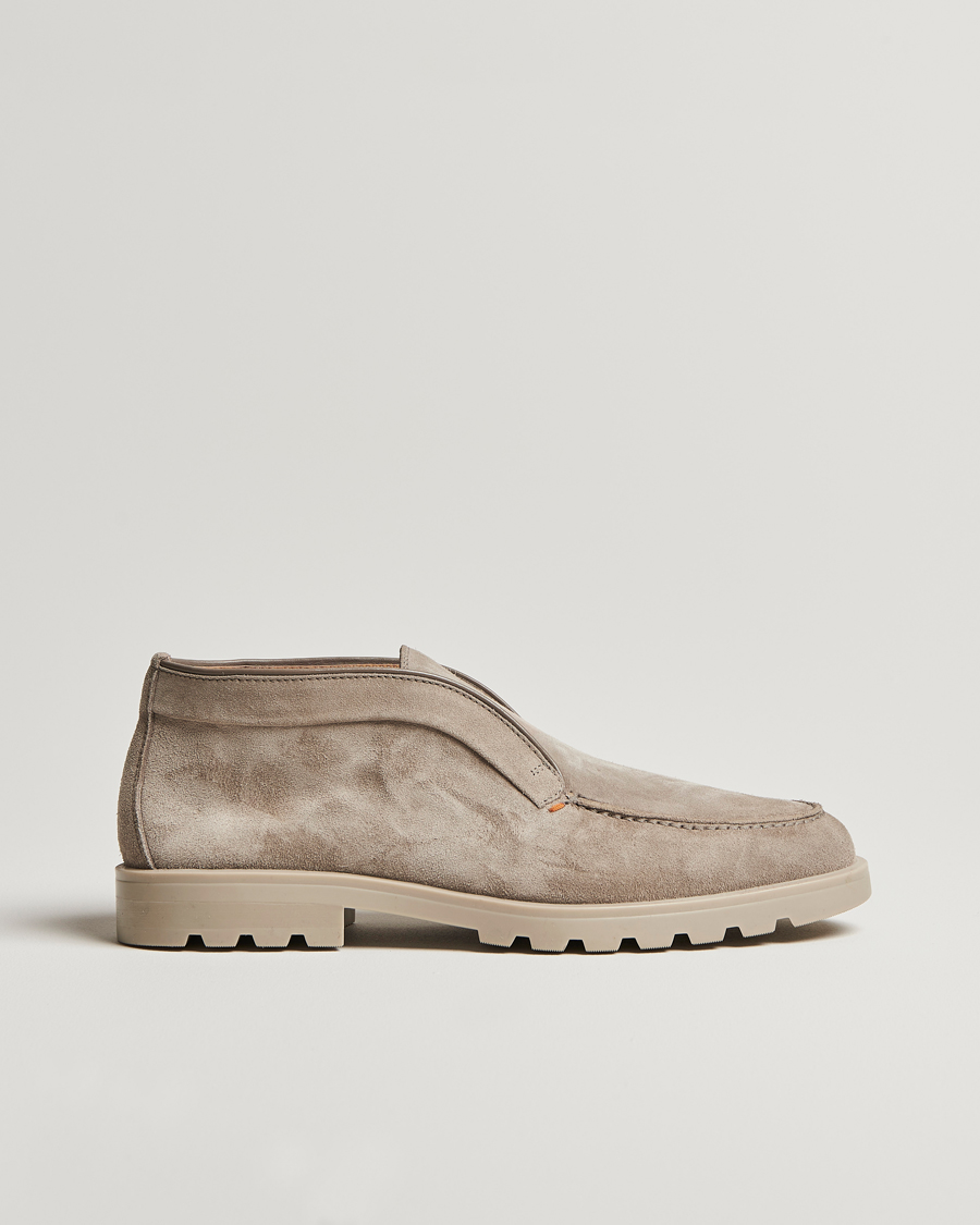 Herre | Santoni Open Chukka Boot Taupe Suede | Santoni | Open Chukka Boot Taupe Suede